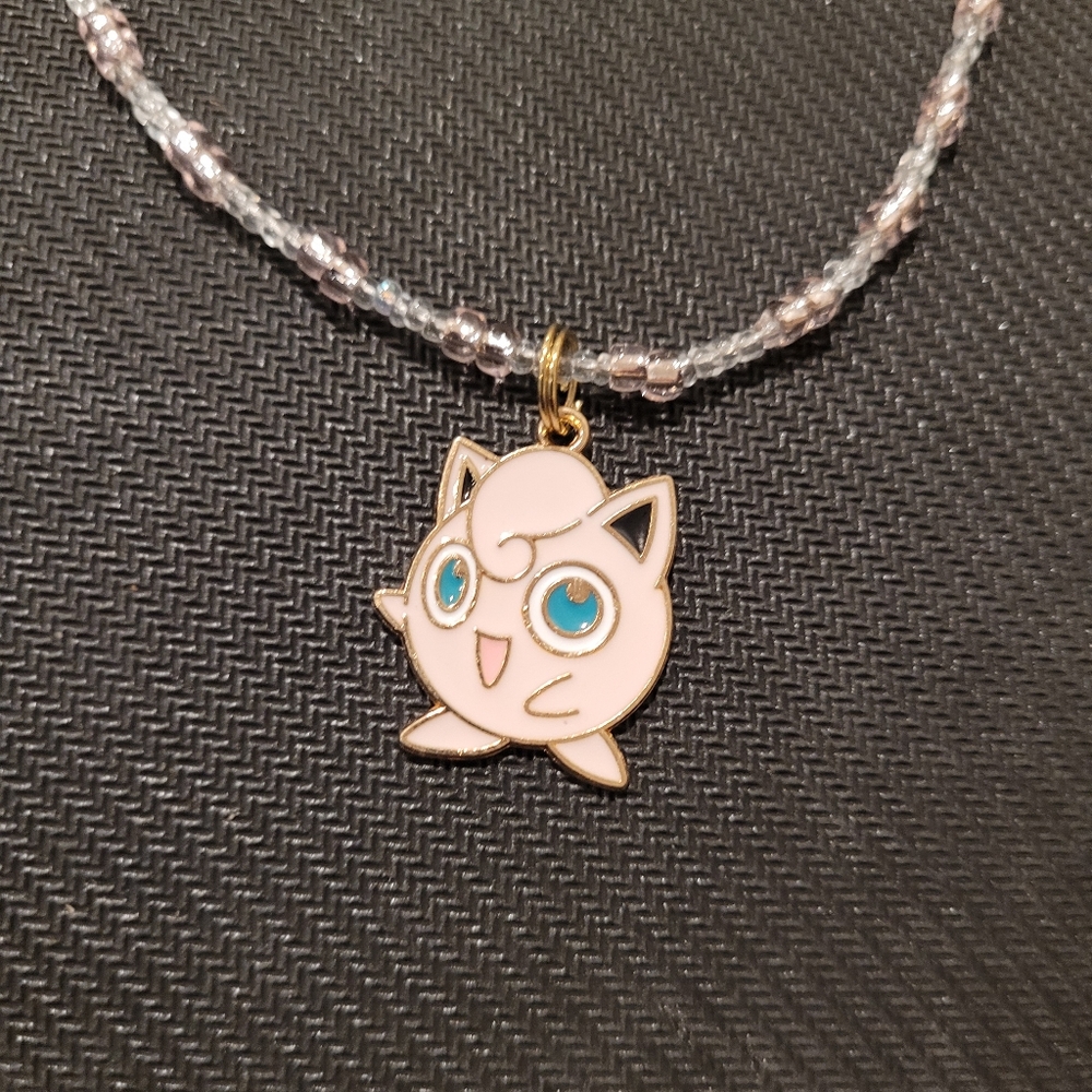 Pink Jigglypuff Pendant Necklace